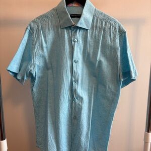 Masutto Italia Men's Linen Short Sleeve Dress Shirt